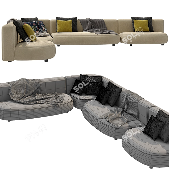 Sleek Modern Litos Sofa Design 3D model image 3