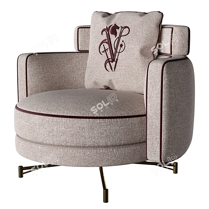 Modern Bi-Color Armchair by Visionnaire 3D model image 1