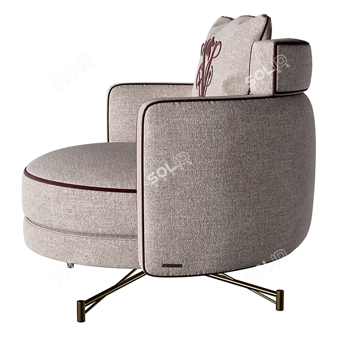 Modern Bi-Color Armchair by Visionnaire 3D model image 2