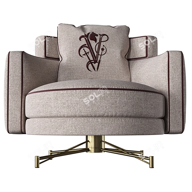 Modern Bi-Color Armchair by Visionnaire 3D model image 3