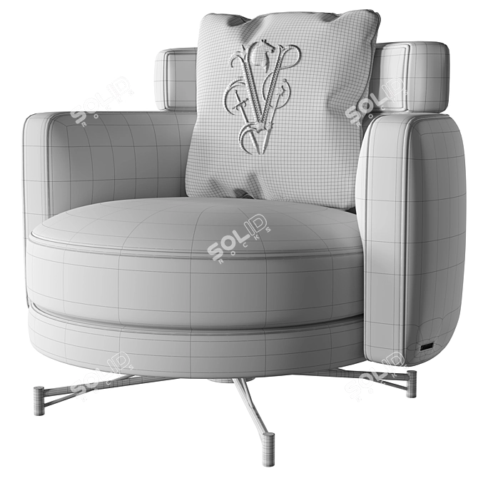 Modern Bi-Color Armchair by Visionnaire 3D model image 6