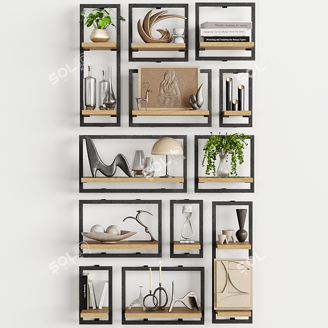 Artistic Home Decor Set 23 3D model image 2