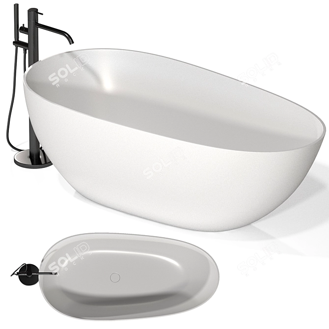 Abber AB9211 Freestanding Acrylic Bathtub 3D model image 1