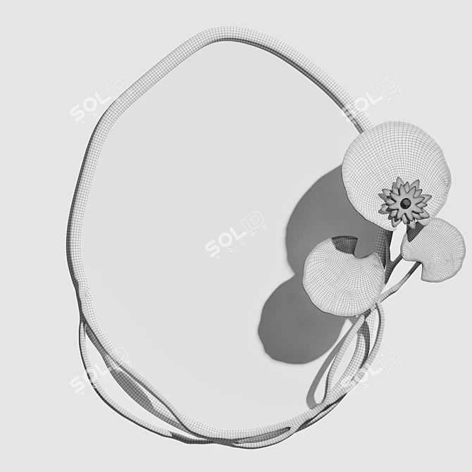 Elegant Flora Mirror, 76x73x13 cm 3D model image 3