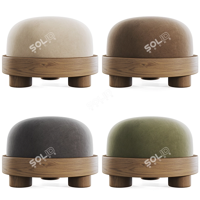 Flannel AVA Pouf by Corner Design 3D model image 2