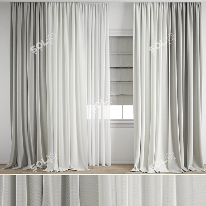 Detailed Curtain Model Set 3D model image 1