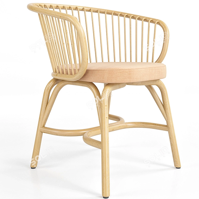 Modern Dining Armchair 3D Model 3D model image 1