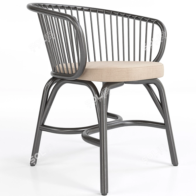 Modern Dining Armchair 3D Model 3D model image 3