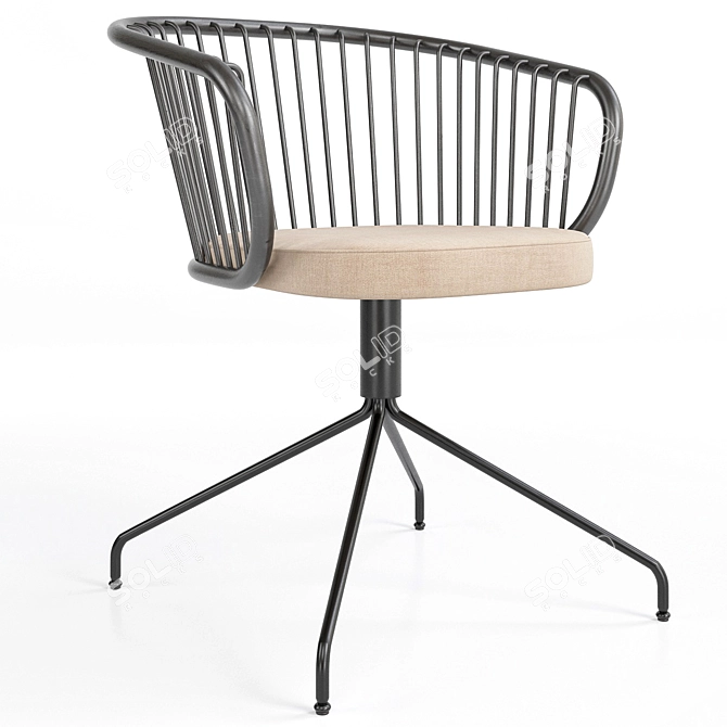 Modern Dining Armchair 3D Model 3D model image 4