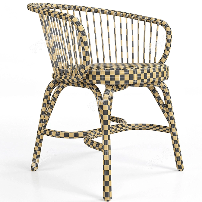 Modern Dining Armchair 3D Model 3D model image 6