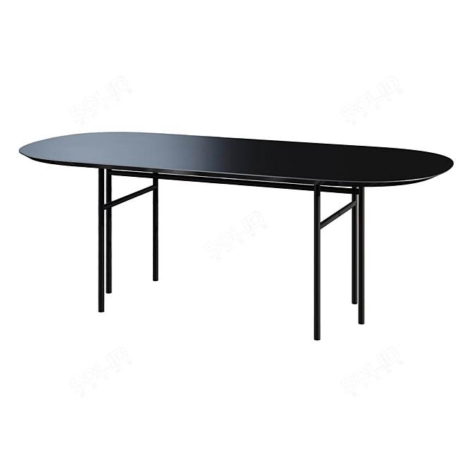 Contemporary Oval Console Table 3D model image 1