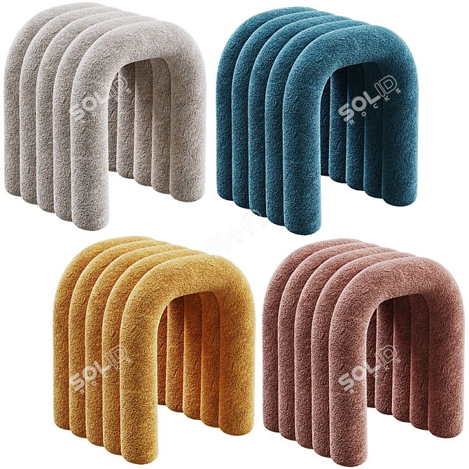 Plush Ottoman Bundle by Corner Design 3D model image 4