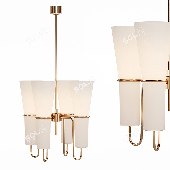  Scandinavian Brass Chandelier Jakobsson 3D model image 1