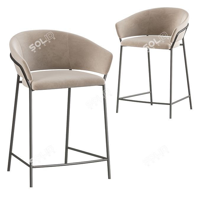 Sleek Pedrali Jazz Barstool Design 3D model image 1