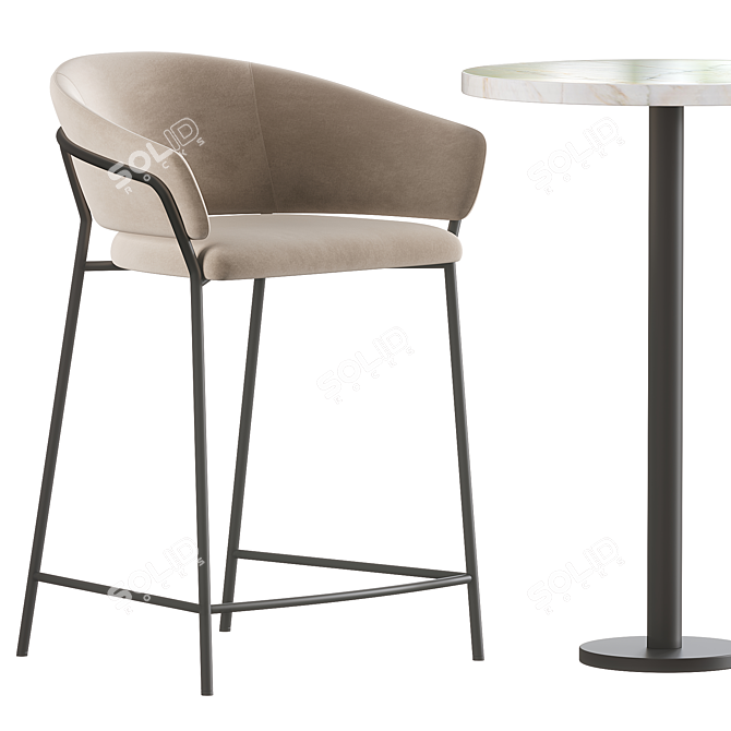 Sleek Jazz Bar Table_Decorative Design 3D model image 2