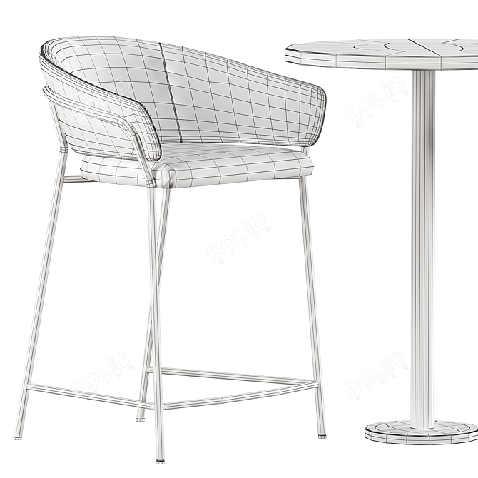 Sleek Jazz Bar Table_Decorative Design 3D model image 3