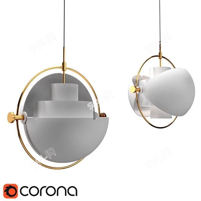 Varia Pendant Light White Black 3D model image 1