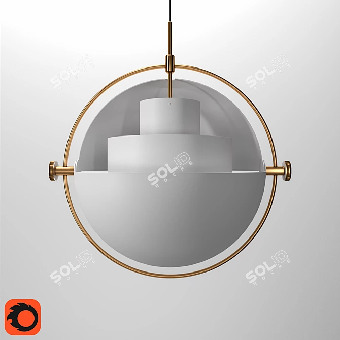 Varia Pendant Light White Black 3D model image 2