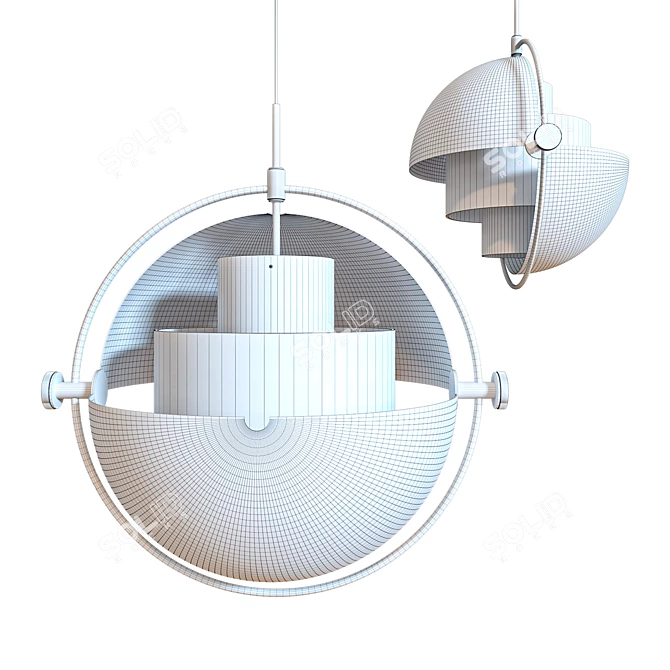 Varia Pendant Light White Black 3D model image 5