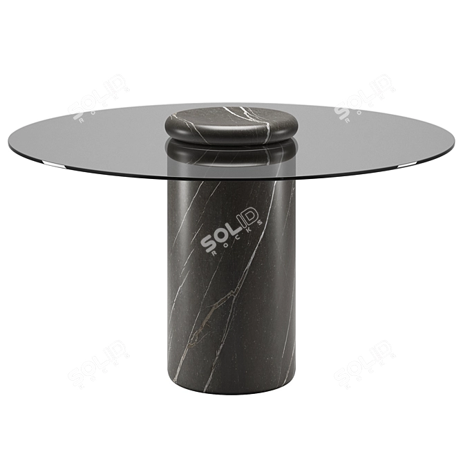 Modern Round Dining Table 1300mm 3D model image 1
