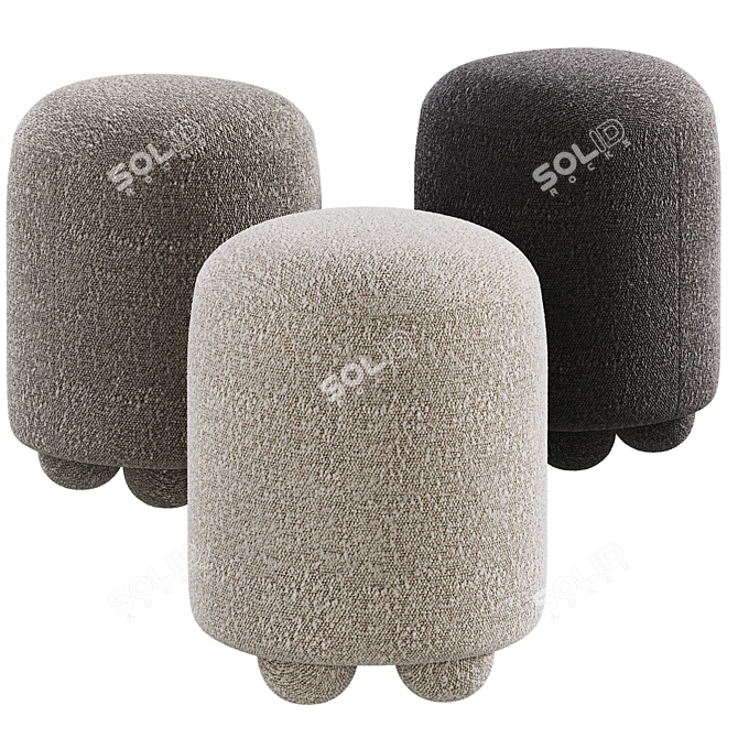 Luxury Designer Ottoman Poufs 3D model image 1