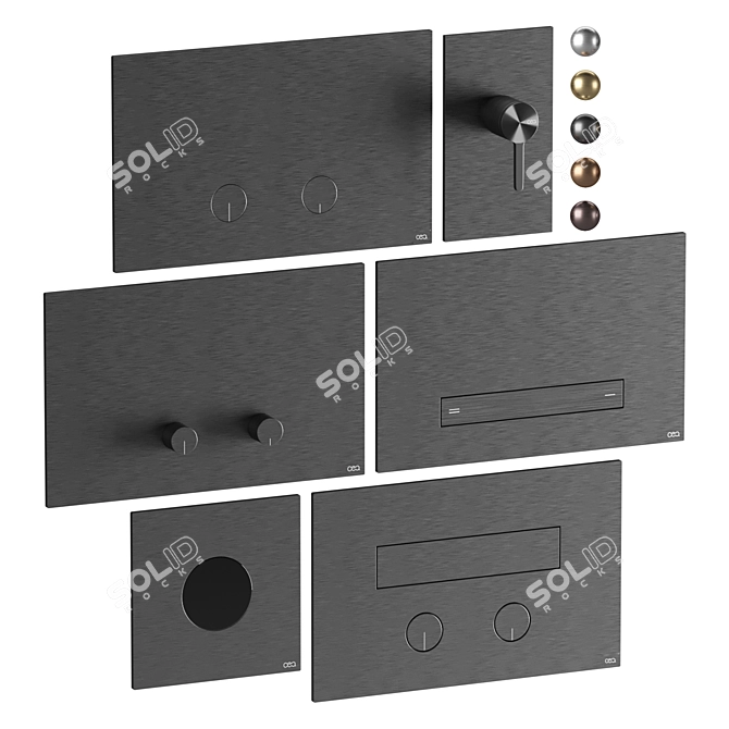 CEA Flush Buttons Set Kit 3D model image 1