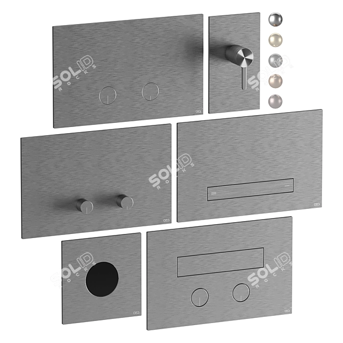 CEA Flush Buttons Set Kit 3D model image 2