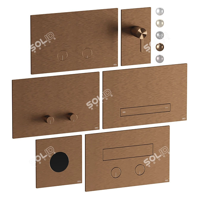 CEA Flush Buttons Set Kit 3D model image 4