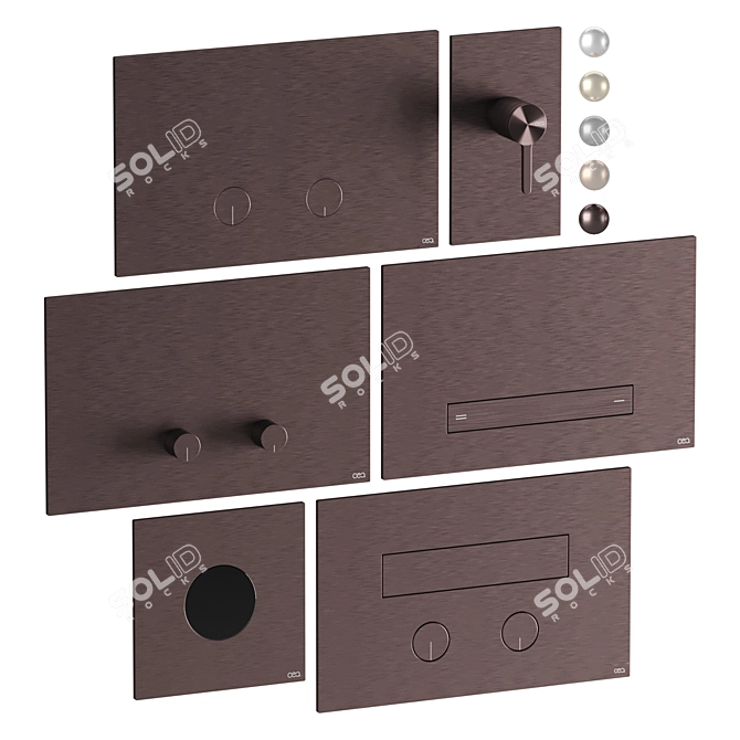 CEA Flush Buttons Set Kit 3D model image 5