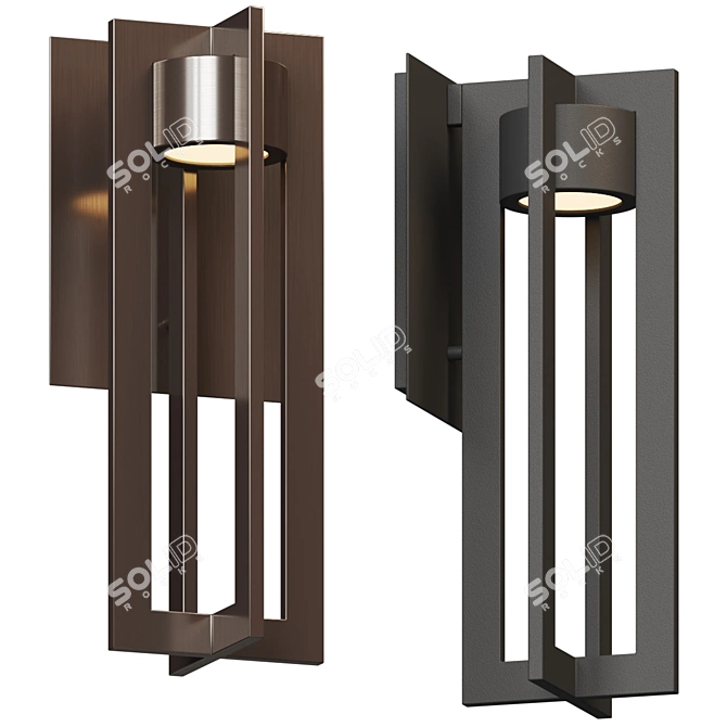 Mid-Century Modern Outdoor Wall Sconce 3D model image 1