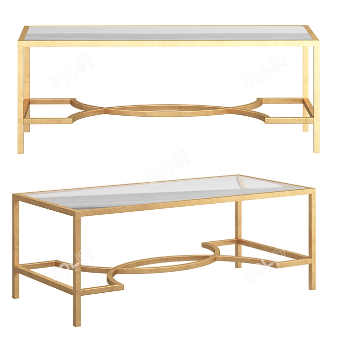 Safavieh Inga Coffee Table 3D model image 2