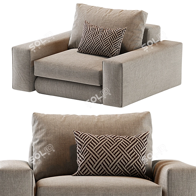Elegant Modern Hudson Armchair 2013 3D model image 4