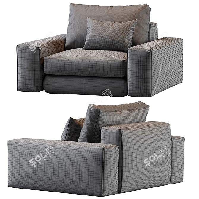 Elegant Modern Hudson Armchair 2013 3D model image 5