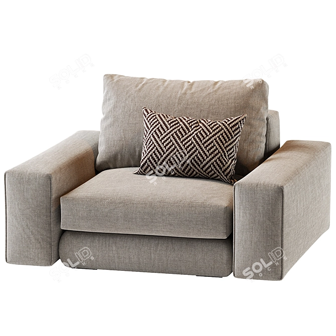 Elegant Modern Hudson Armchair 2013 3D model image 6