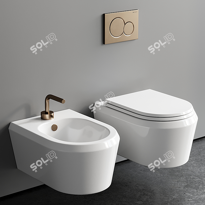 GSG Cruise Ceramic Wall-Hung Set 3D model image 1