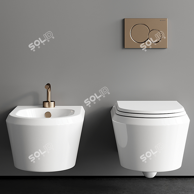 GSG Cruise Ceramic Wall-Hung Set 3D model image 4