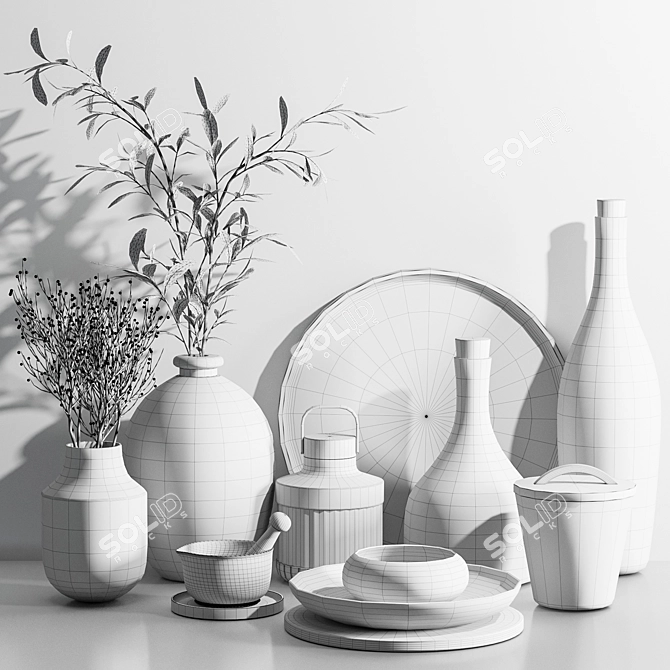 High-Quality Kitchen Accessories Set 3D model image 4