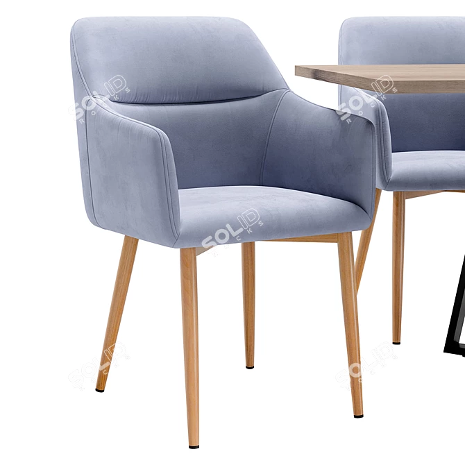 Modern Dining Chair Table Set 3D model image 3