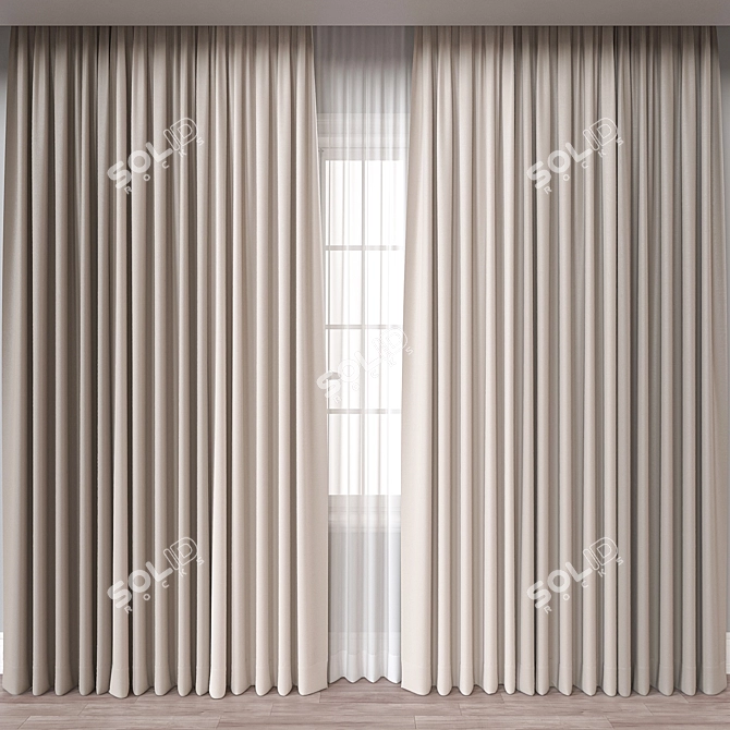 Render-Ready Curtain Model Export Pack 3D model image 1