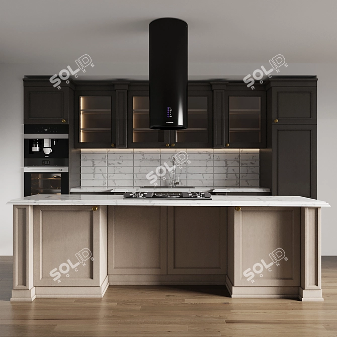 Modern Kitchen 3D Model Set 3D model image 6