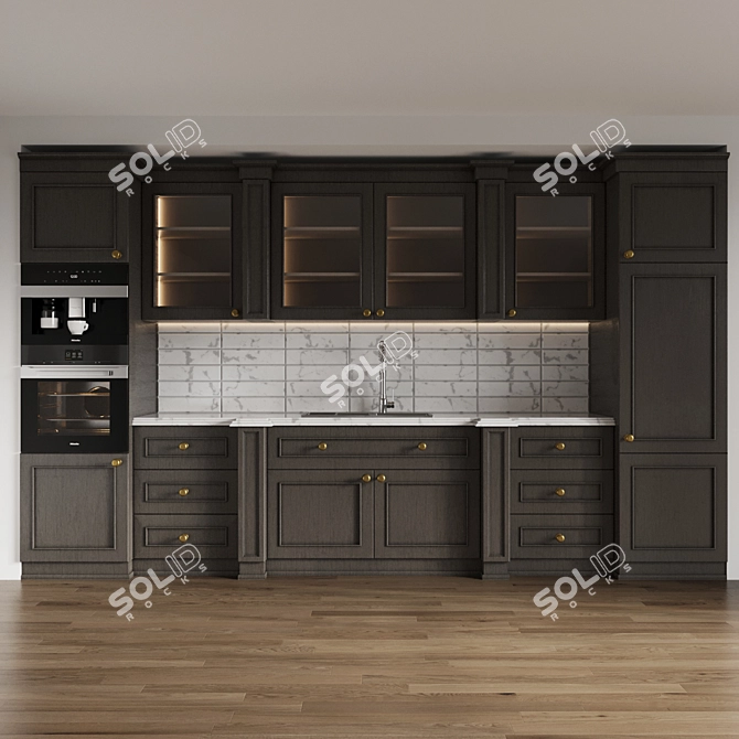 Modern Kitchen 3D Model Set 3D model image 7