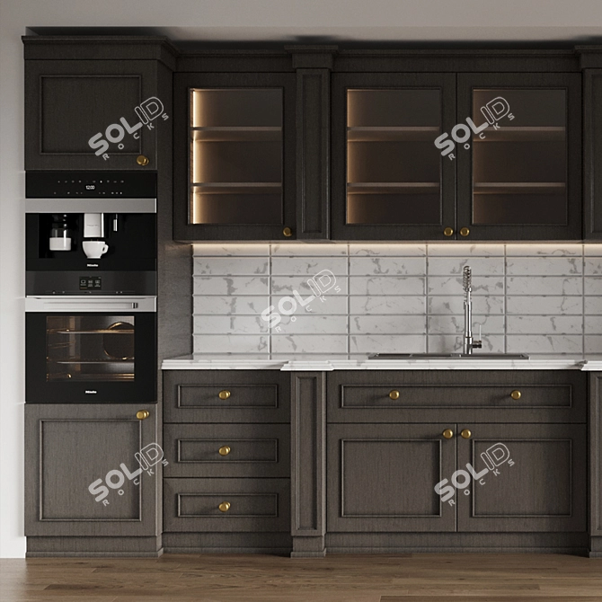 Modern Kitchen 3D Model Set 3D model image 3