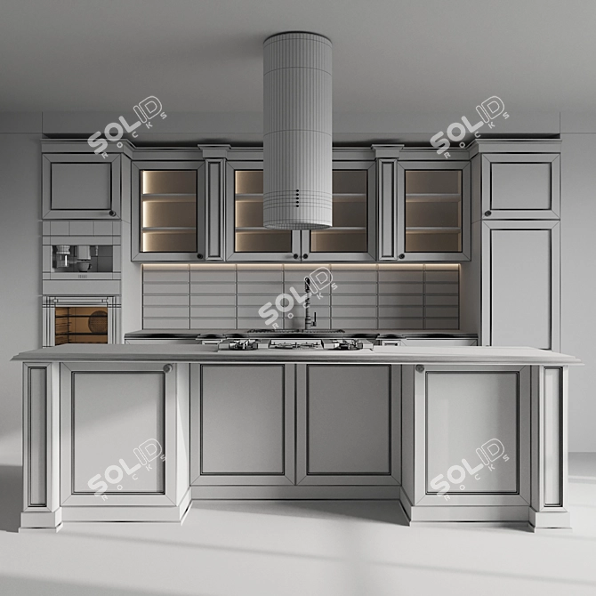 Modern Kitchen 3D Model Set 3D model image 5