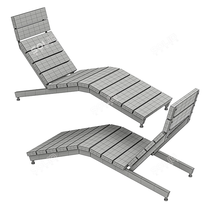 Park Lounger "River" Outdoor 3D model image 4