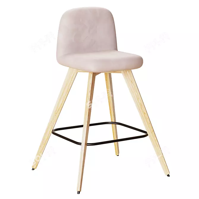 Modern Half-Bar Stool Conny 3D model image 1