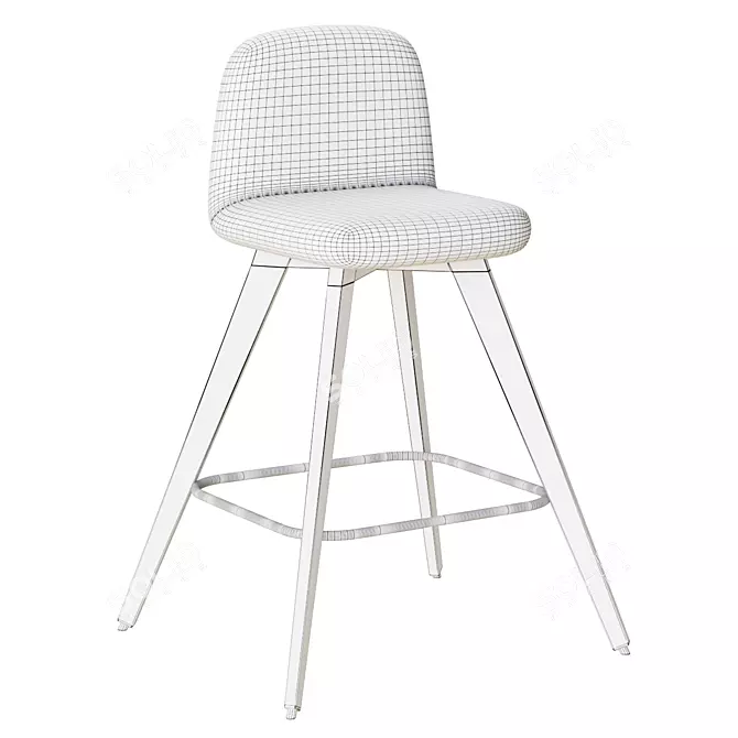 Modern Half-Bar Stool Conny 3D model image 2