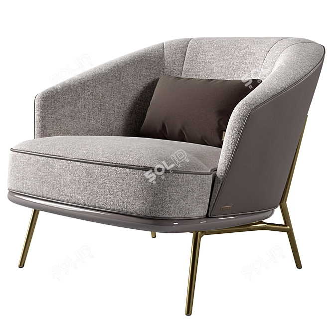 Luxury Bluemine Armchair: Elegant Comfort 3D model image 1