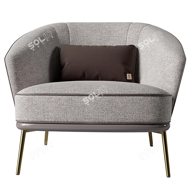 Luxury Bluemine Armchair: Elegant Comfort 3D model image 2