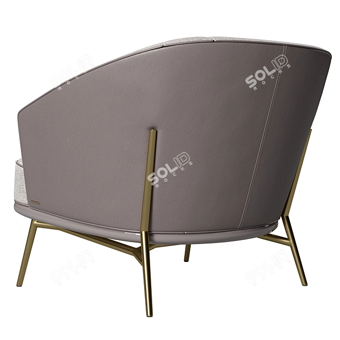 Luxury Bluemine Armchair: Elegant Comfort 3D model image 4