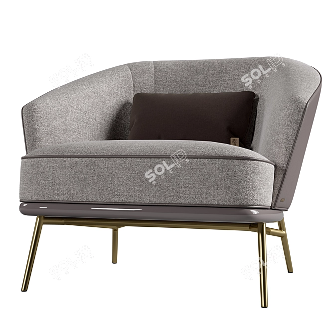 Luxury Bluemine Armchair: Elegant Comfort 3D model image 5